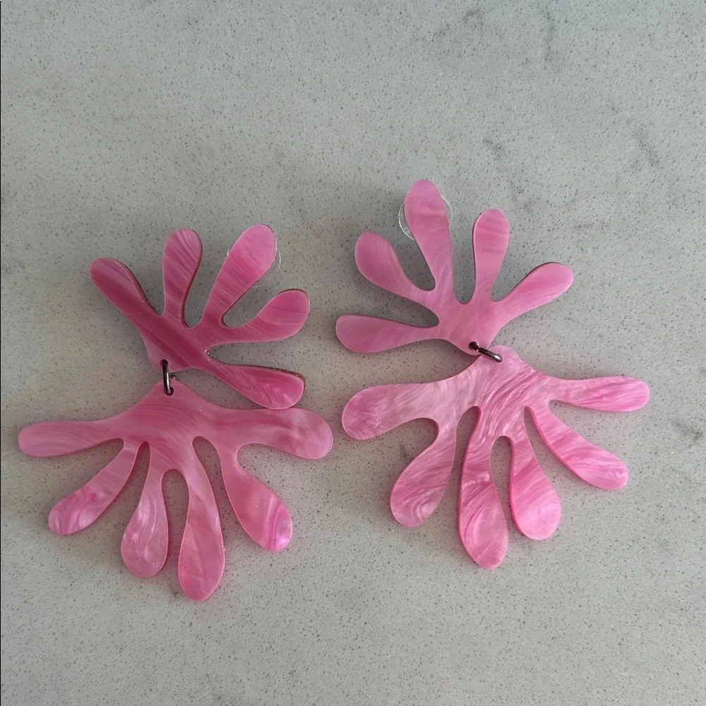 Pink Abstract Earrings